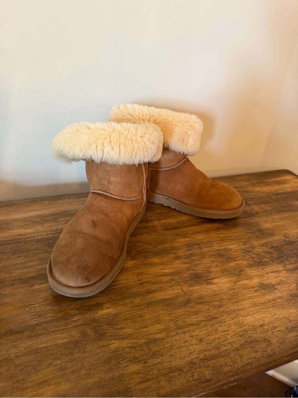 Ugg Cozy Shearling-Lined Ankle Boots in Chestnut